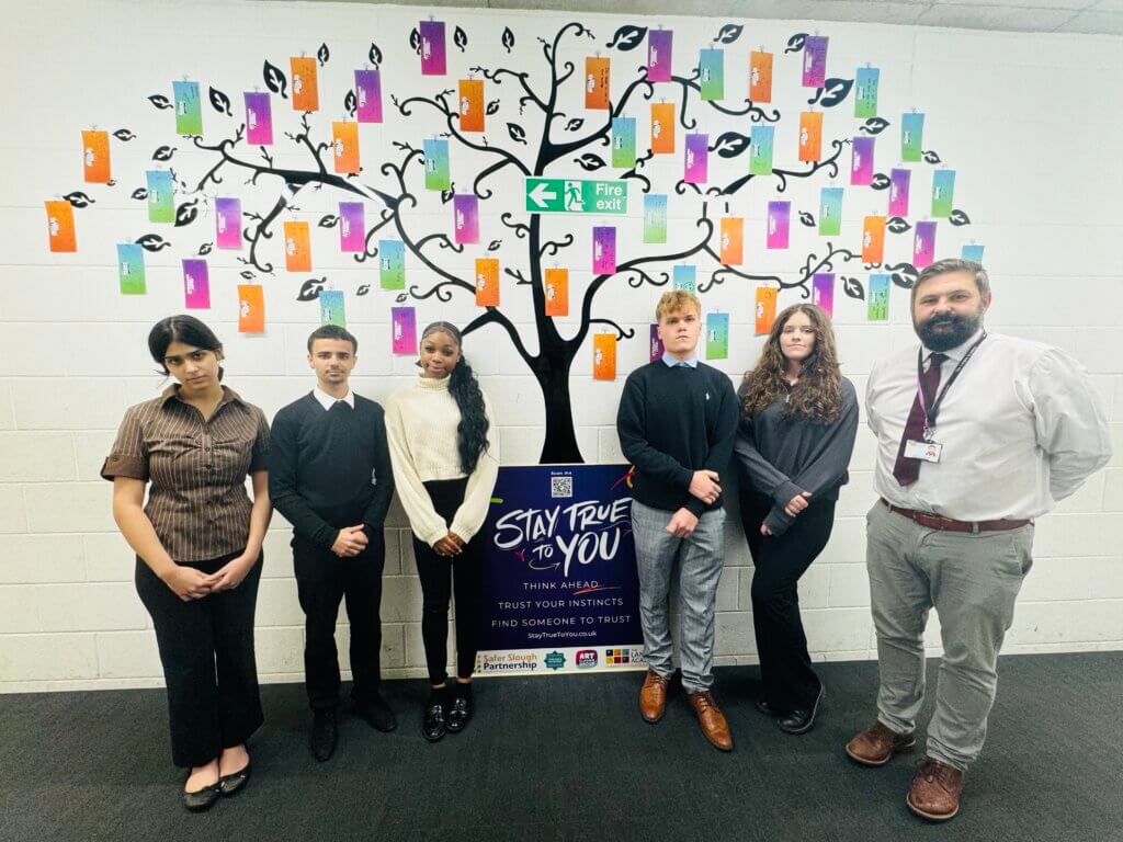 Students from The Langley Academy with Deputy Head Simon Tattershall